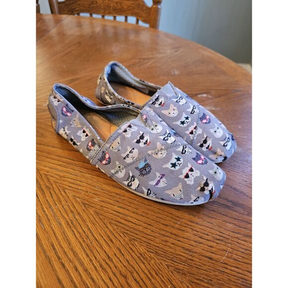 BOBS from Skechers Shoes - Bobs Foam Skechers Shoes Womens 7.5 Kitty Smarts Slip On Gray 34393 Cat Quirky